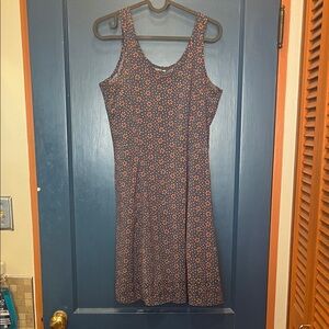 Toad&Co Blue Dress with Orange Dots